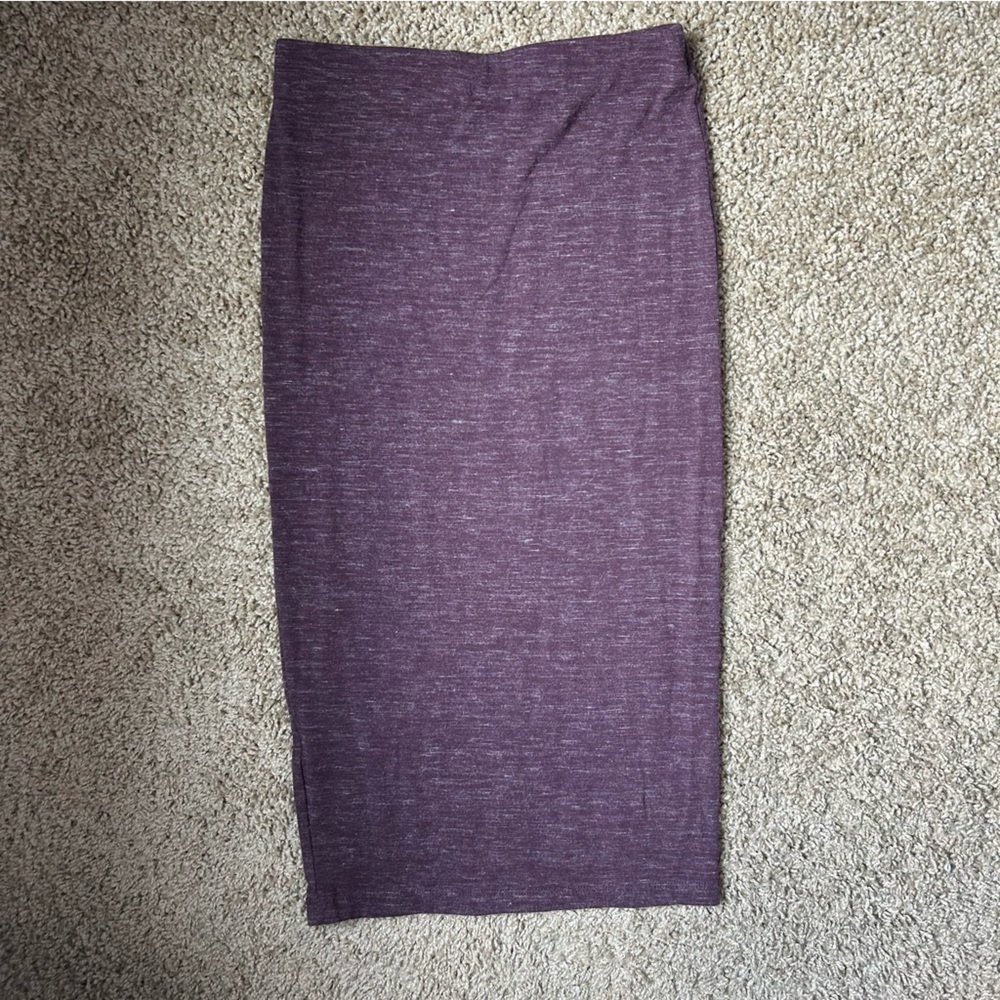 W Zara Trafaluc Plum Purple Stretchy Midi Skirt Size S |B59